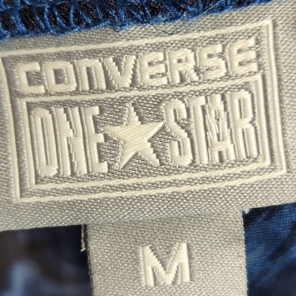 Converse One Star Blue & Black Drape Neck Sleeveless Top Size Medium - Picture 5 of 6